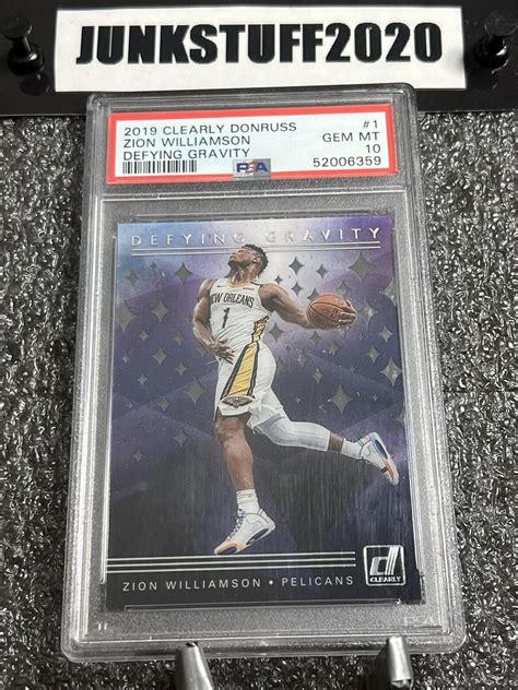 2019 20 Clearly Donruss Zion Williamson Defying Gravity Rookie 1 PSA 10