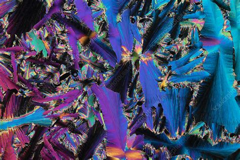 Mixture Of Crystals Polarised Light Micrograph Stock Image C