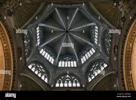 Interior View of Dome, Valencia Cathedral, Valencia, Spain Stock Photo ...