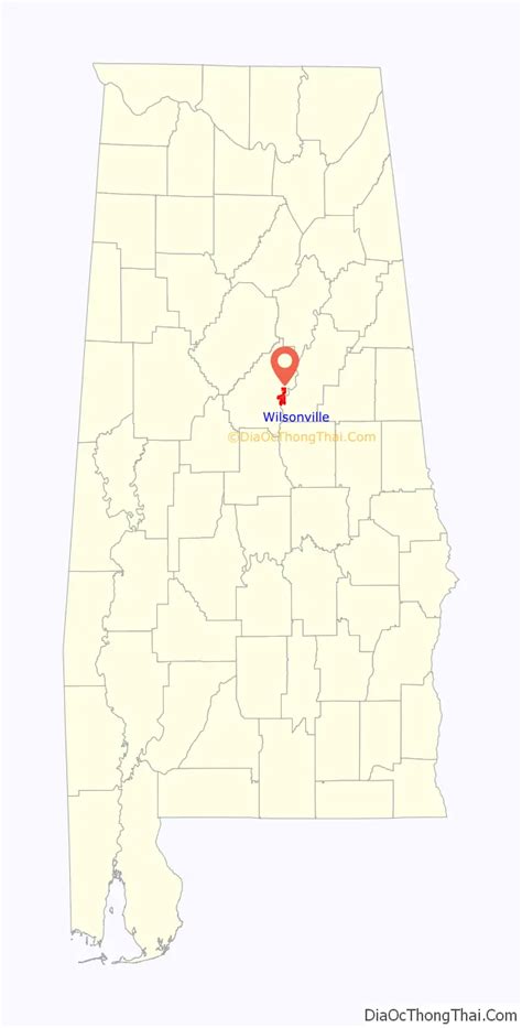 Map of Wilsonville town, Alabama - Thong Thai Real