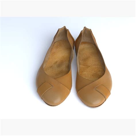 Nude Leather Flats Modèle 3D Télécharger Chaussures on 3DModels org