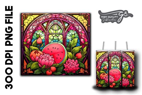 Watermelon Stained Glass Background 17 Graphic By Glamousita