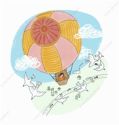 Drawing Images Of Hot Air Balloons Line Art Illustration Of Hot Air