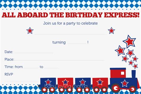 Train Birthday Party Invitations Free Printables Finding Zest