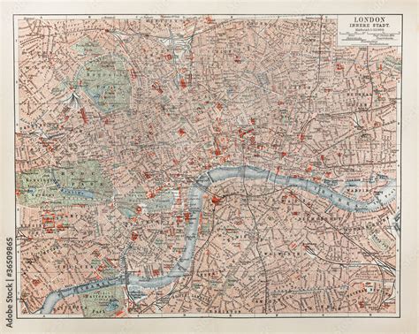 Vintage map of London Stock Photo | Adobe Stock