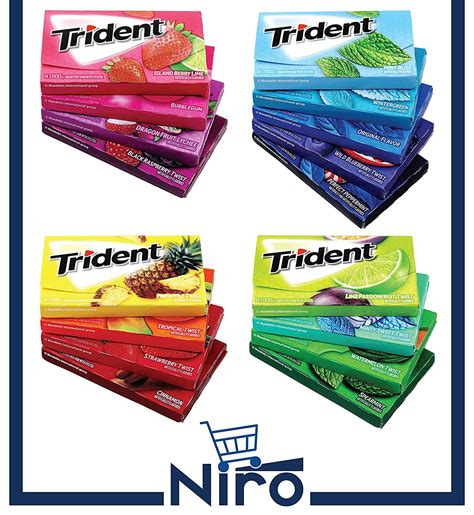 Trident Sugar Free Chewing Gum Assorted Flavors Pack Niro Assorted