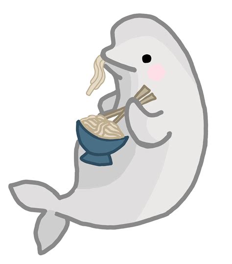 Chonky Beluga Whale eating some noodles : r/Noodles