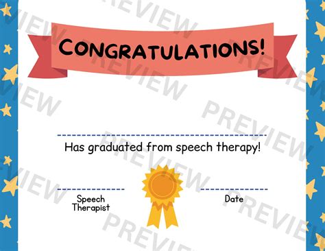 Speech Therapy Graduation Certificates Pediatric Speech Therapy