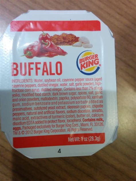 Burger King (USA) Buffalo sauce : r/condimentpackets