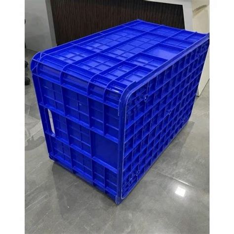 Rainbow Blue Plastic Industrial Crate Outer Dimension Lxwxh X