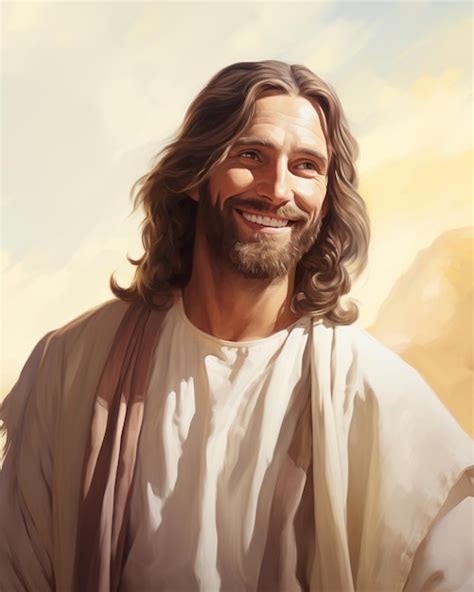 Premium AI Image | jesus is smiling in a painting