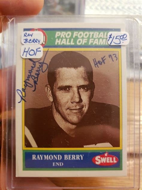 Raymond Berry 91 Signed Autograph 1990 Swell Pro Football Hall Of Fame