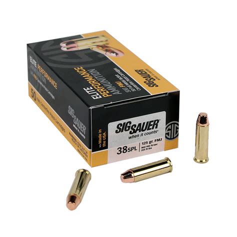 Sig Sauer 38 Special 125 GR Elite Ball FMJ 50RD Box Top Gun Supply