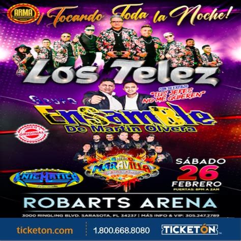 Los Telez Grupo Ensamble Robarts Arena Tickets Boletos Sarasota Fl