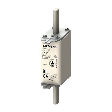 Fusível NH 1 gL gG Retardado 50A 120kA em 500Vca 3NA3120 SIEMENS