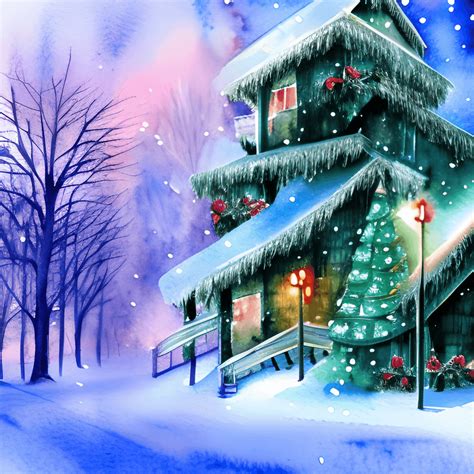 High Resolution Watercolor Whimsical Beautiful Fantasy Winter ...