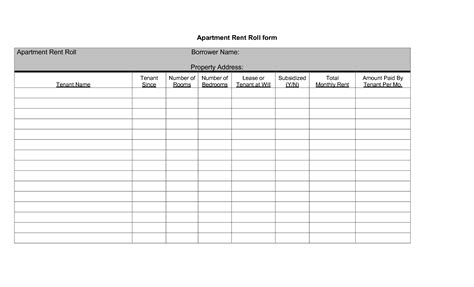 Rent Roll Templates Word Excel Fomats