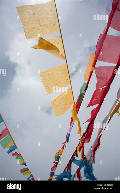 Tibetan buddhist prayer flags from Tibet in China Stock Photo - Alamy