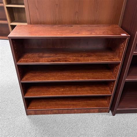 36 High Cherry Laminate Bookcase 3 Shelves Office Furniture