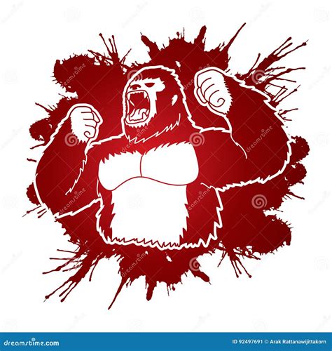 Angry King Kong, Big Gorilla Cartoon Vector | CartoonDealer.com #92497691