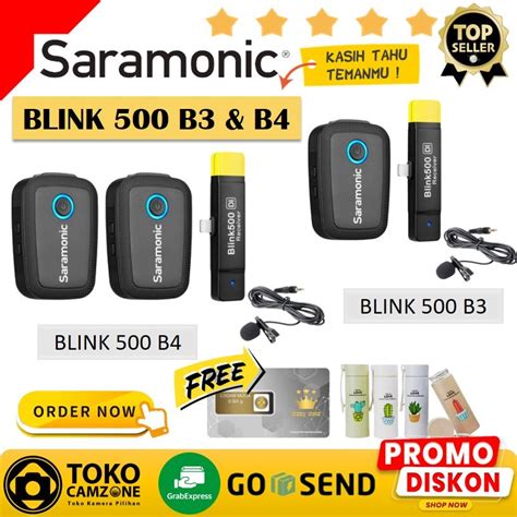 Jual Saramonic Blink 500 B3 B4 Wireless Omni Lavalier Microphone System