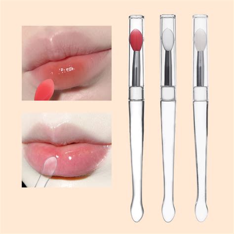 Silicone Lip Brush Small Makeup Brushes Lipstick Applicator Brushes With Lid For Lip Care Makeup