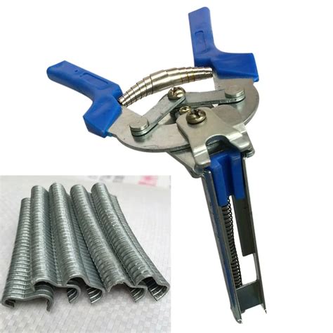 Hlzs 1pc Hog Ring Plier Tool And 600pcs M Clips Chicken Mesh Cage Wire