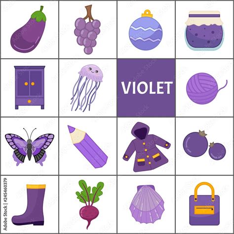 Learn The Primary Colors Violet Different Objects In Violet Color