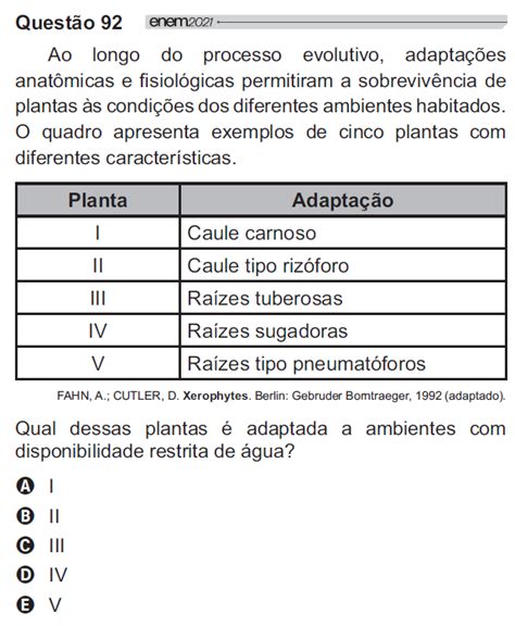 Ao Longo Do Processo Evolutivo - ENEM 2021 Ao longo do processo evolutivo, adaptações anatômicas e ...