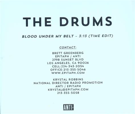 The Drums Blood Under My Belt Cd Discogs