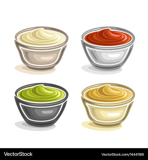 Dip bowls Royalty Free Vector Image - VectorStock