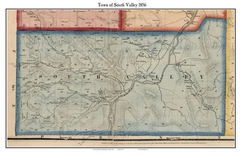 South Valley 1856 Old Town Map With Homeowner Names New York Etsy