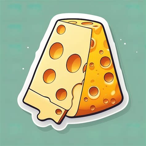 Ilustración de dibujos animados de queso sobre fondo de queso azul