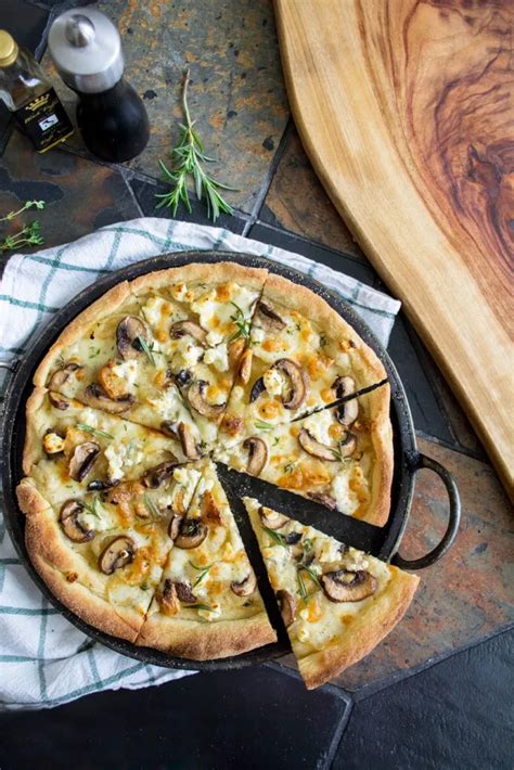 Mushroom Pizza Bianco With Truffle Oil And Fresh Herbs Recipe