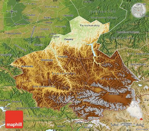 Physical Map of Altai Republic, satellite outside