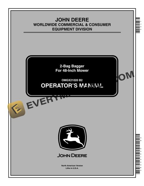 John Deere 2 Bag Bagger For 48 Inch Mower Operator Manual OMGX21020