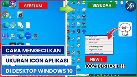 Cara Mengecilkan Ukuran Icon Aplikasi Di Desktop Windows 10 Youtube