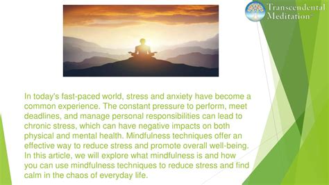 PPT How To Reduce Stress With Mindfulness Techniques Ppt PowerPoint