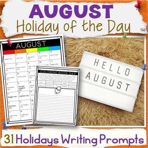 August Morning Work Holiday Of The Day Bell Ringers Ela Writing