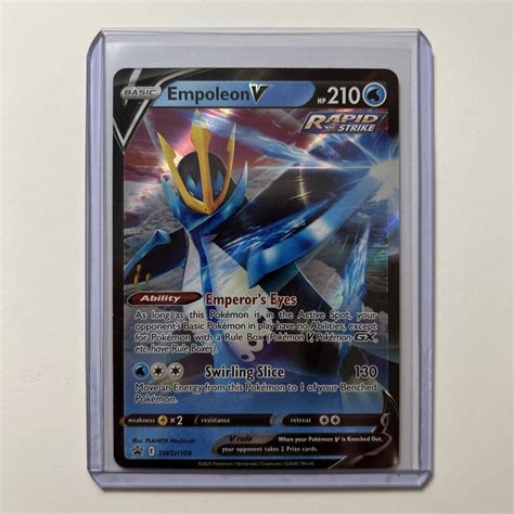 Empoleon V Swsh Full Art Black Star Promo Rapid Strike Pok Mon Card