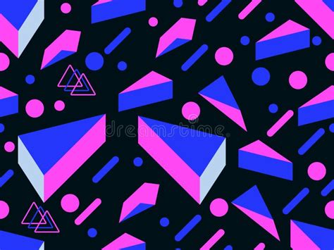 Futurism Seamless Pattern Gradient Shape In The Style Of 80s