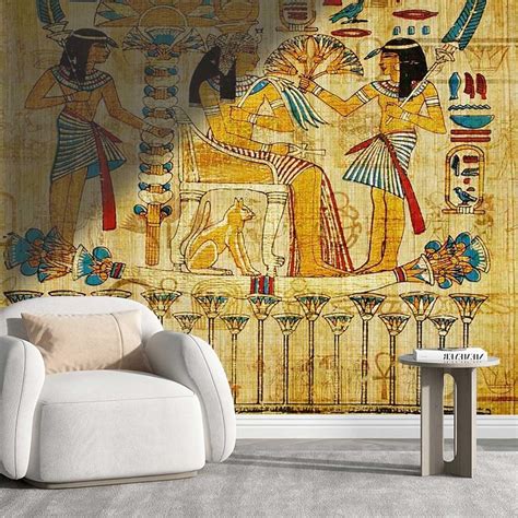 YANFENQI Peel And Stick Wallpaper Egyptian Murals Contact Paper For