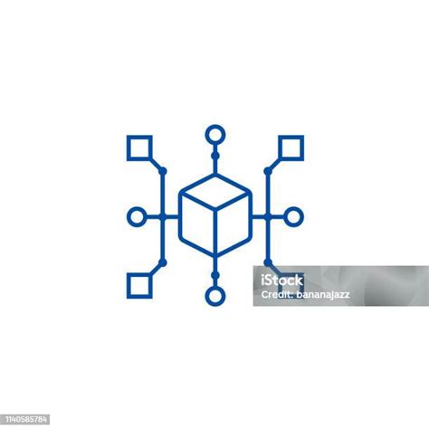 클러스터 다이어그램 라인 아이콘 개념입니다 클러스터 다이어그램 평면 벡터 기호 기호 개요 그림 3차원 형태에 대한 스톡 벡터