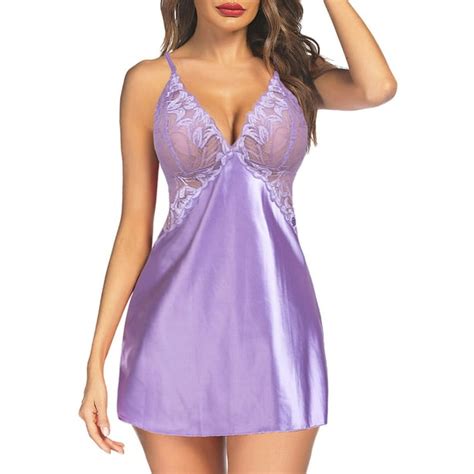 Avidlove Women Lingerie Satin Lace Chemise Nightgown Sexy Full Slips