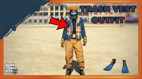 Gta Online Modded Female Blue Rng Trash Vest Outfit With Orange