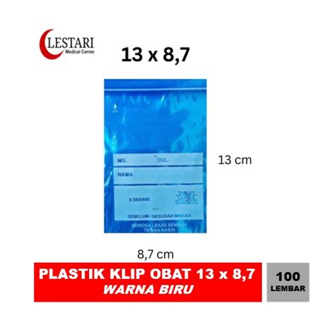 Jual Plastik Klip Zip Ziplock Zipper Obat Apotek Warna Biru Isi Pcs