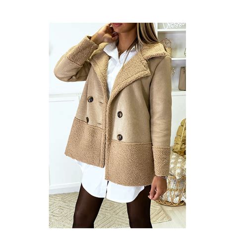 Manteau Beige En Su Dine Avec Moumoute Veste Femme Pour L Hiver