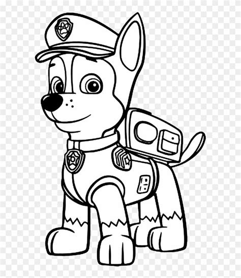 How To Draw Chase From Paw Patrol Paw Patrol Coloring Chase Hd Png