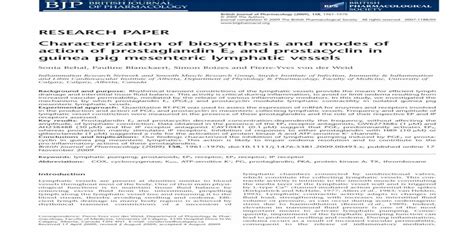 Characterization of biosynthesis and modes of action of prostaglandin ...