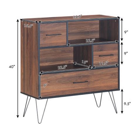 Sideboard Storage Cabinet Multipurpose Display Unit w/Metal Leg ...